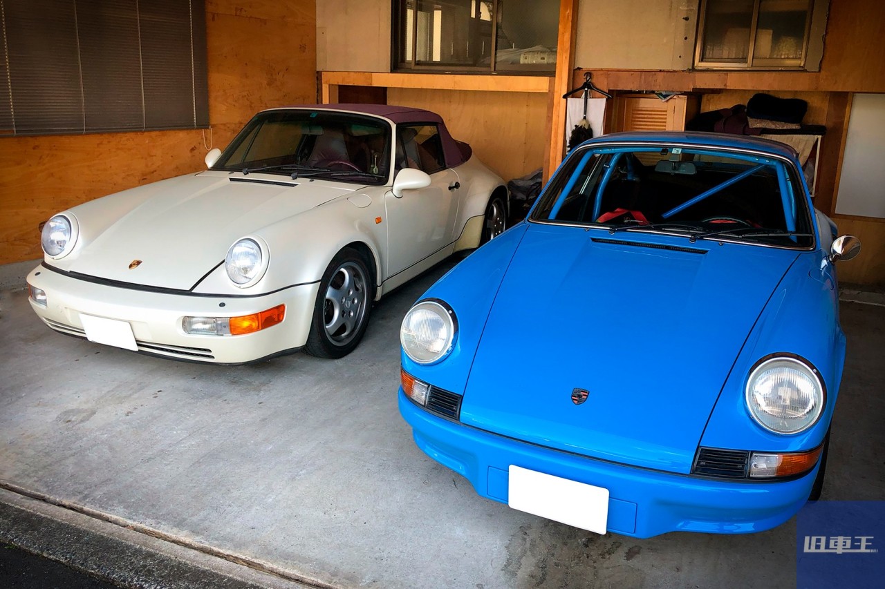 ガレージに並んでいるポルシェ911S