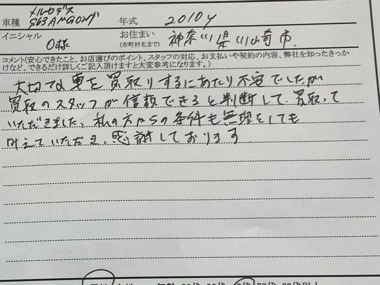 神奈川県 O様の愛車