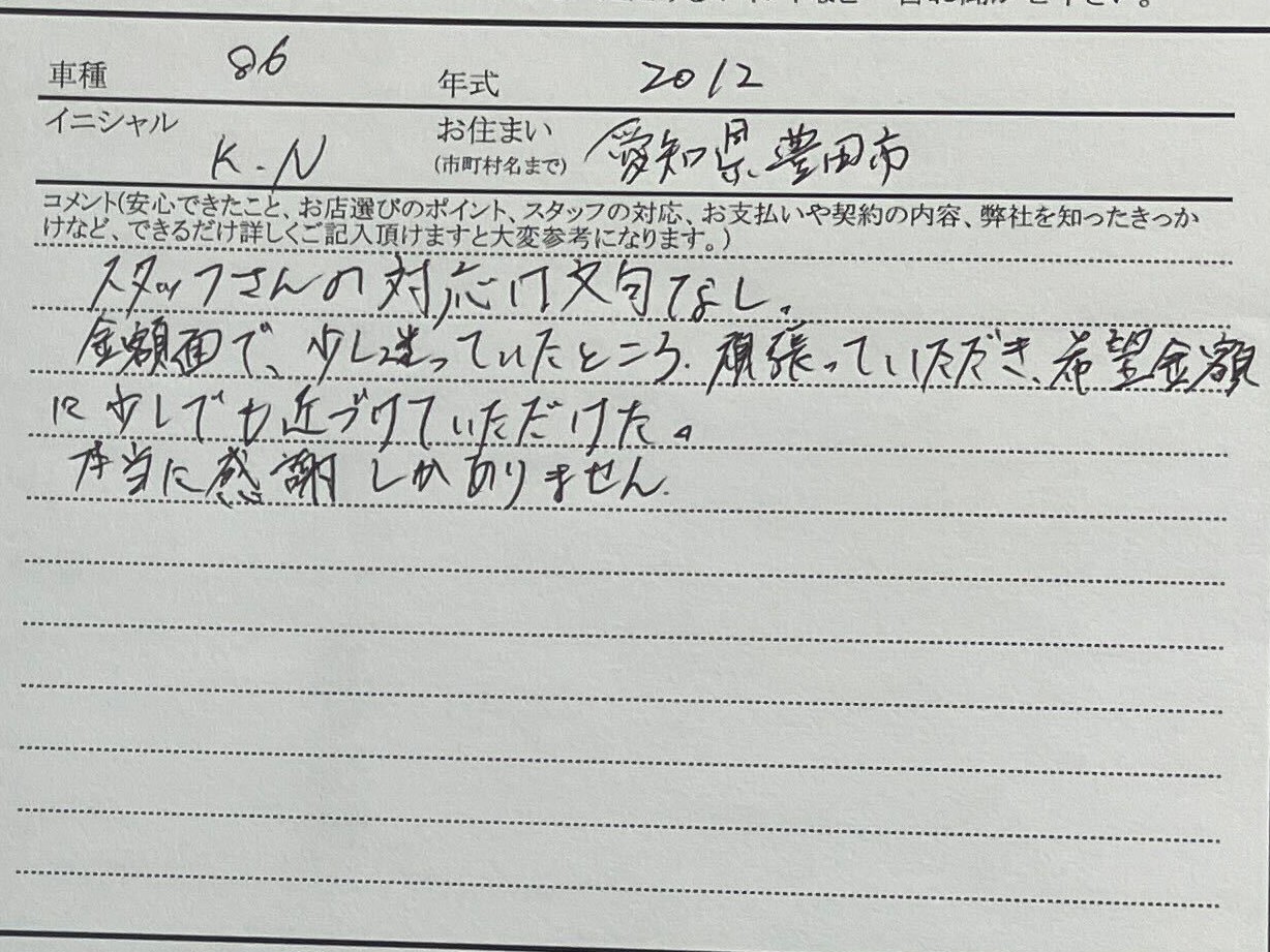 愛知県 K.N様の愛車