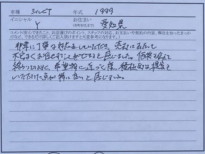 愛知県 Y様の愛車