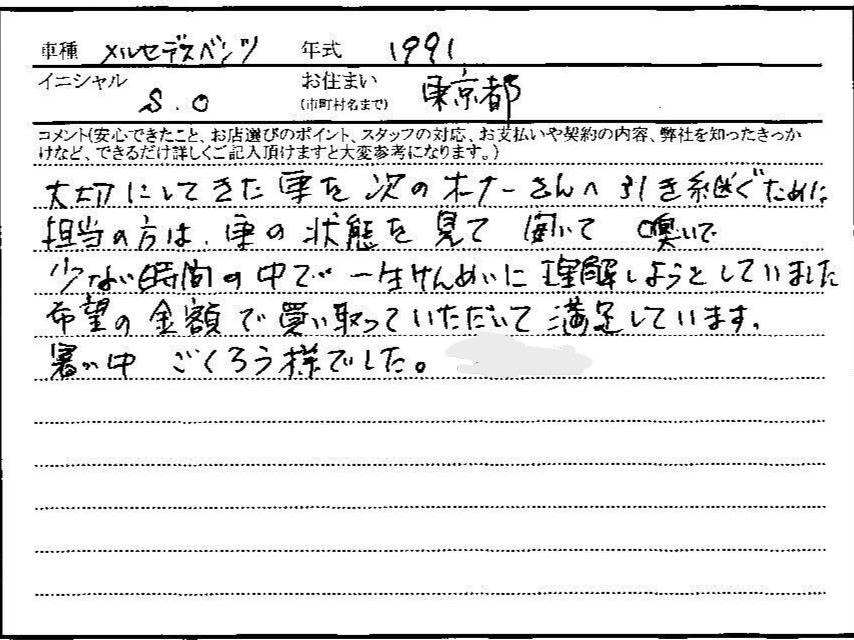 東京都 S.O様の愛車