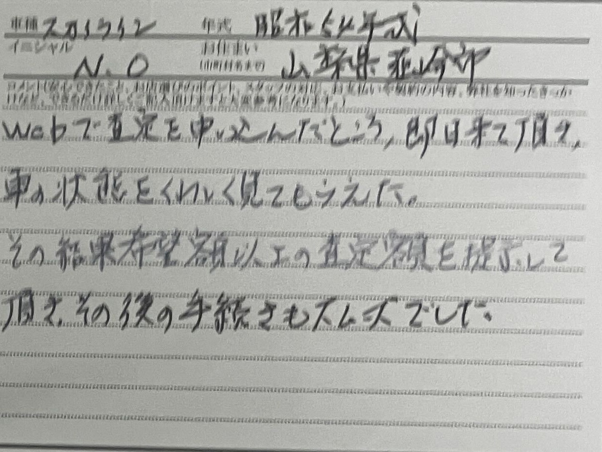 山梨県 N.O様の愛車