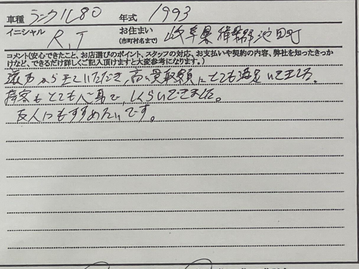 岐阜県 R.T様の愛車