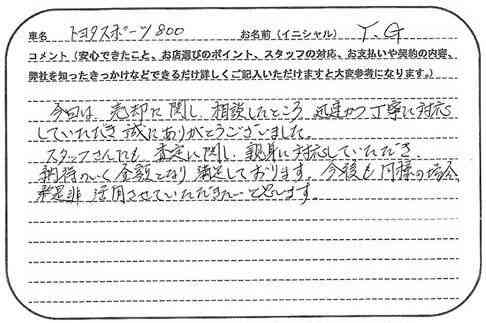 栃木県 Y.G様の愛車