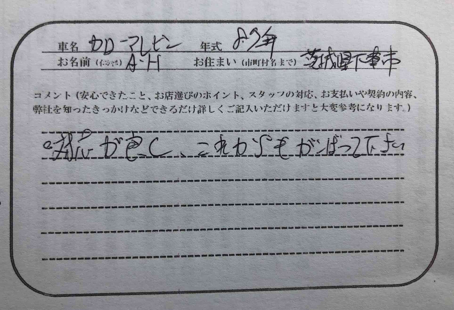 茨城県 A.H様の愛車