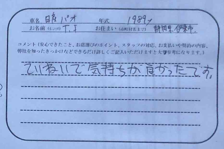 静岡県 T.I様の愛車