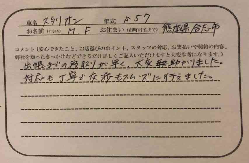 熊本県 M.F様の愛車