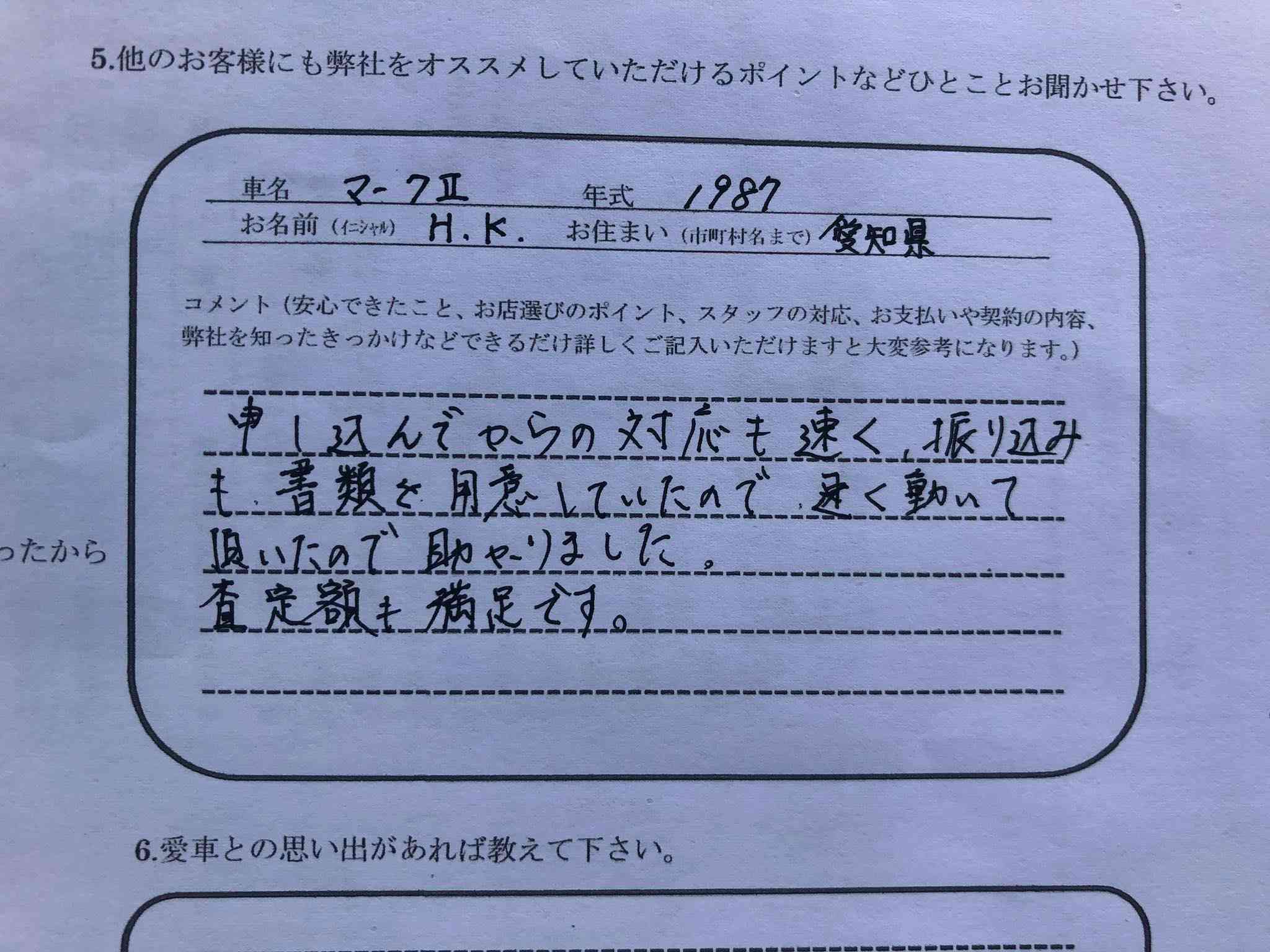 愛知県 H.K様の愛車