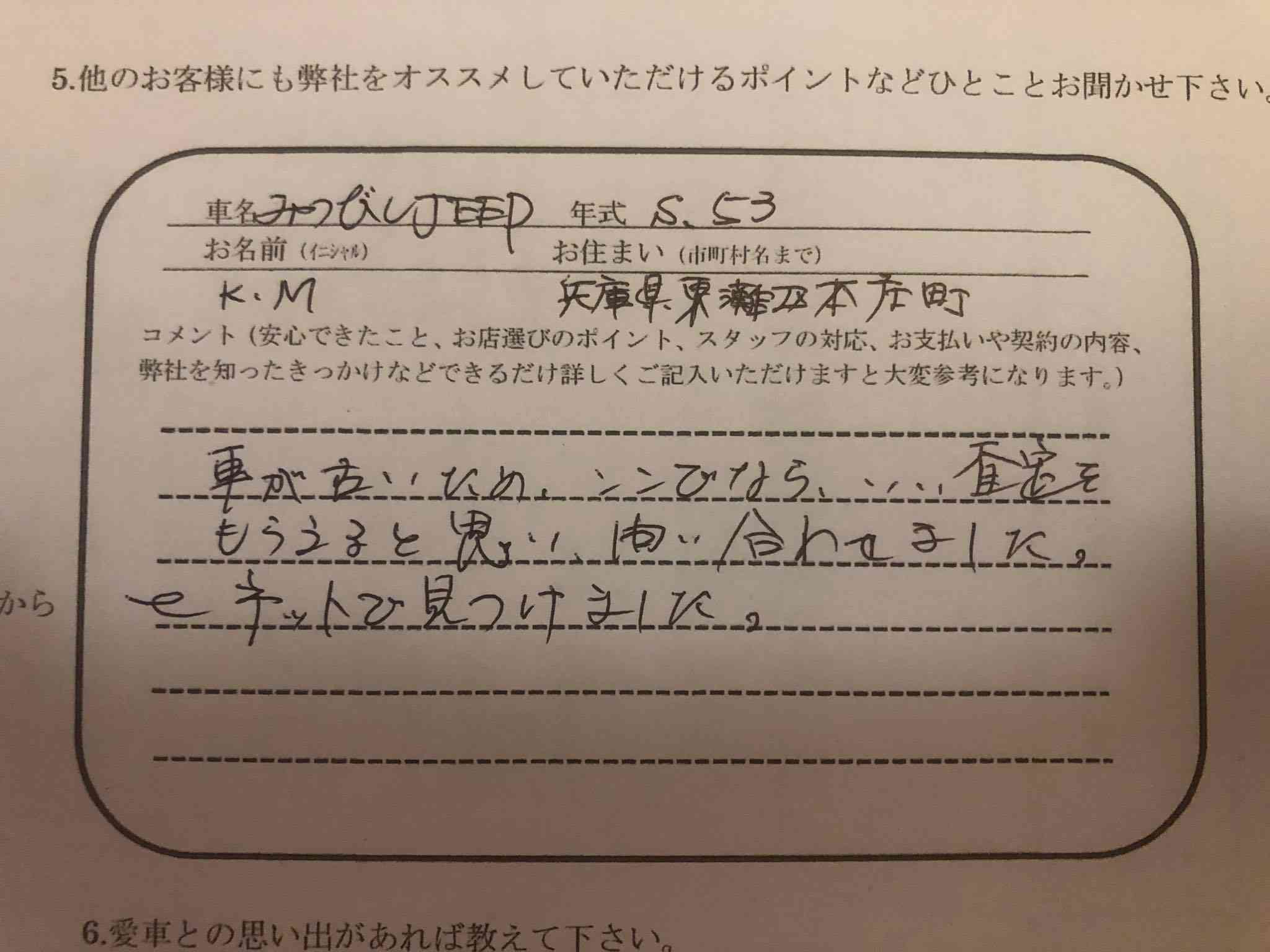 兵庫県 K.M様の愛車