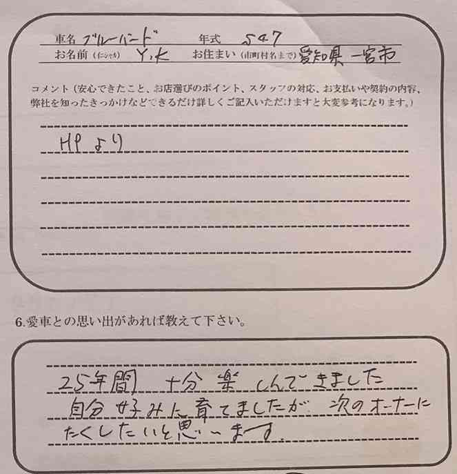 愛知県 Y.K様の愛車