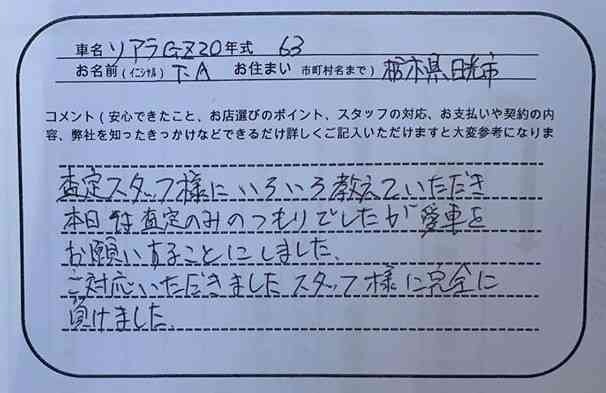 栃木県 T.A様の愛車