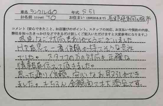 長野県 T.O様の愛車