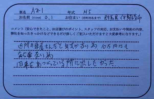 群馬県 O.I様の愛車