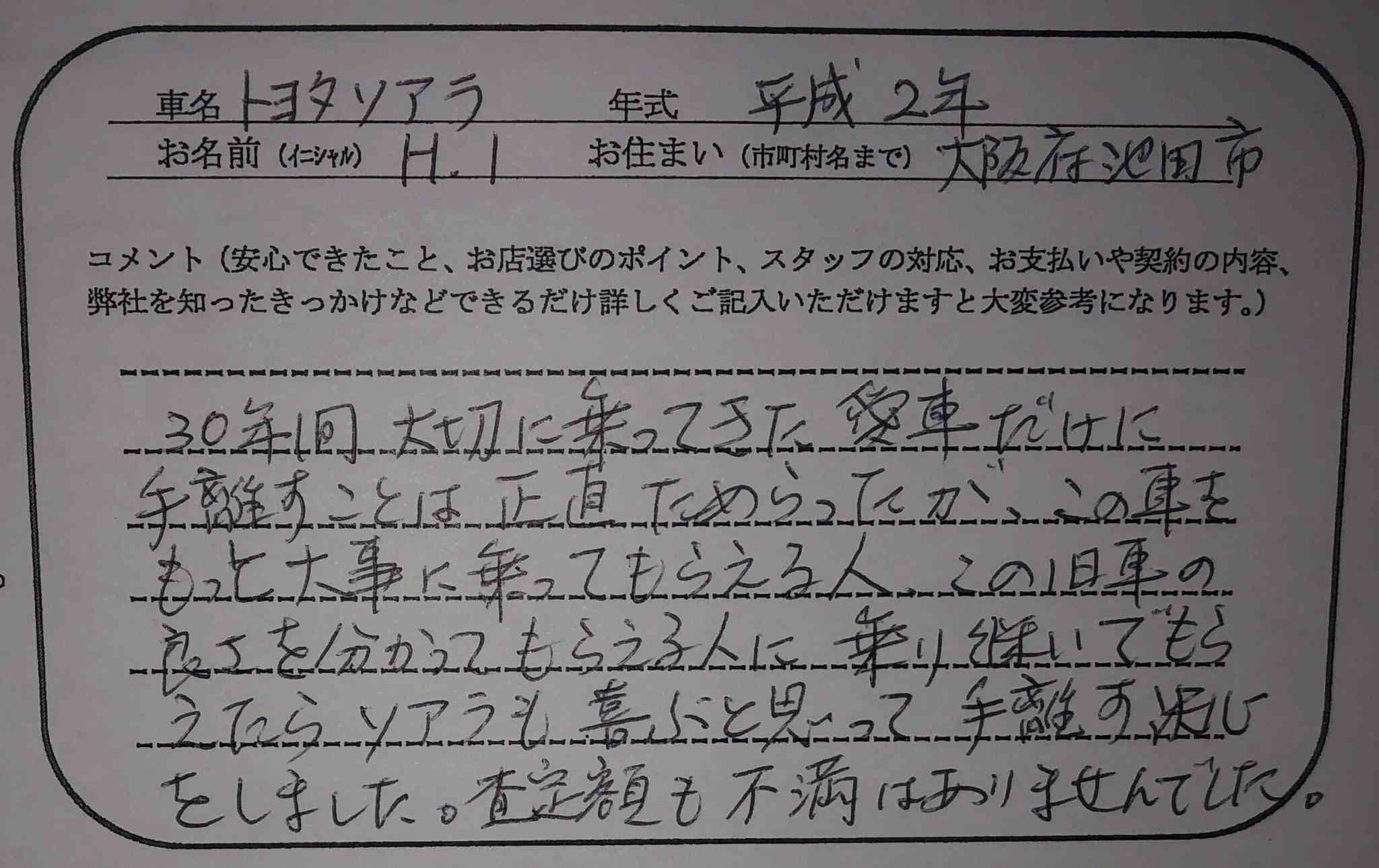 大阪府 様の愛車