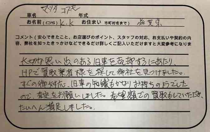 滋賀県 K.K様の愛車