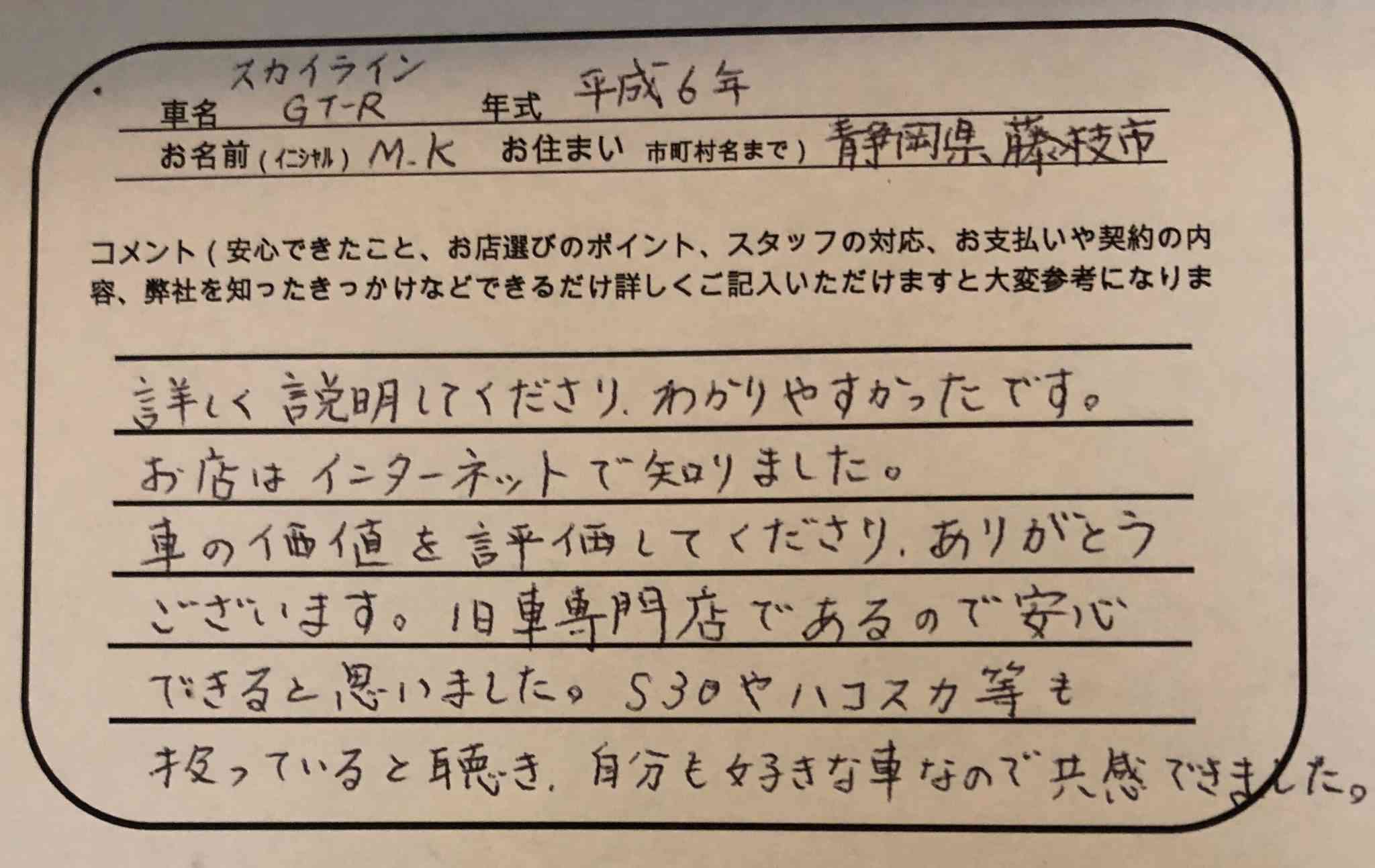 静岡県 M.K様の愛車