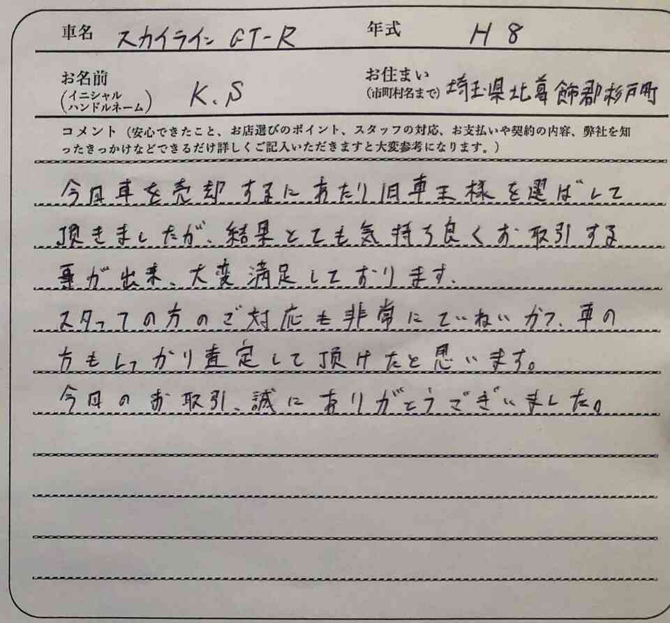 埼玉県 K.S様の愛車