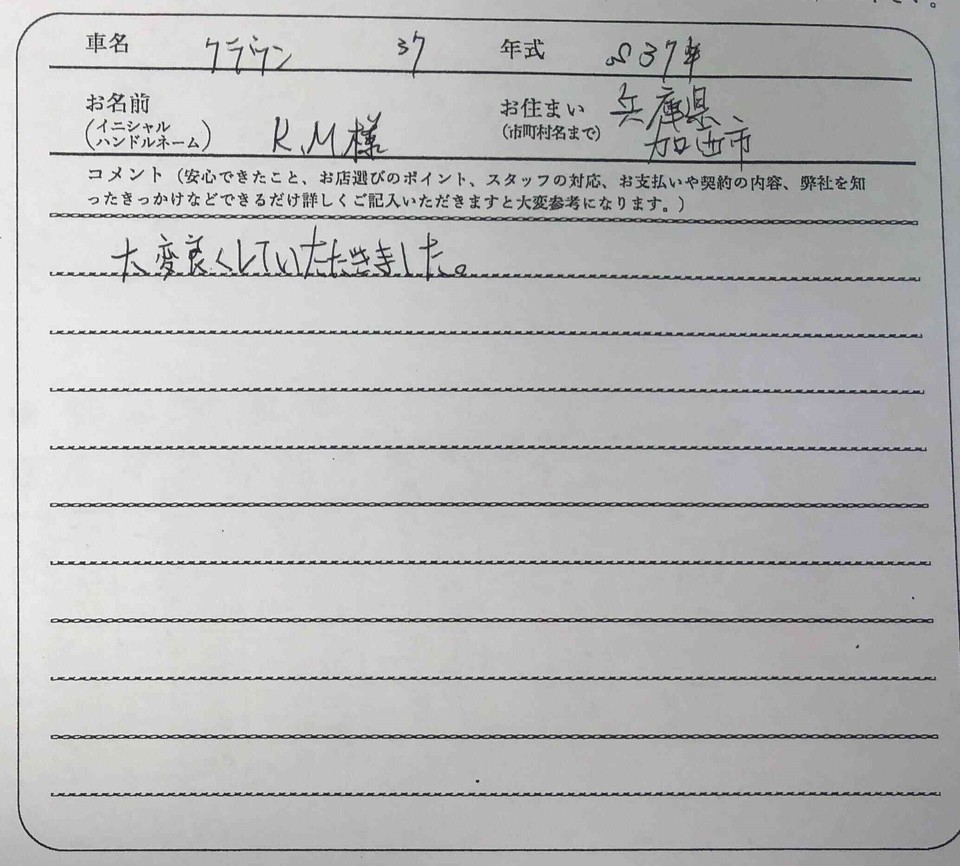 兵庫県 K.M様の愛車