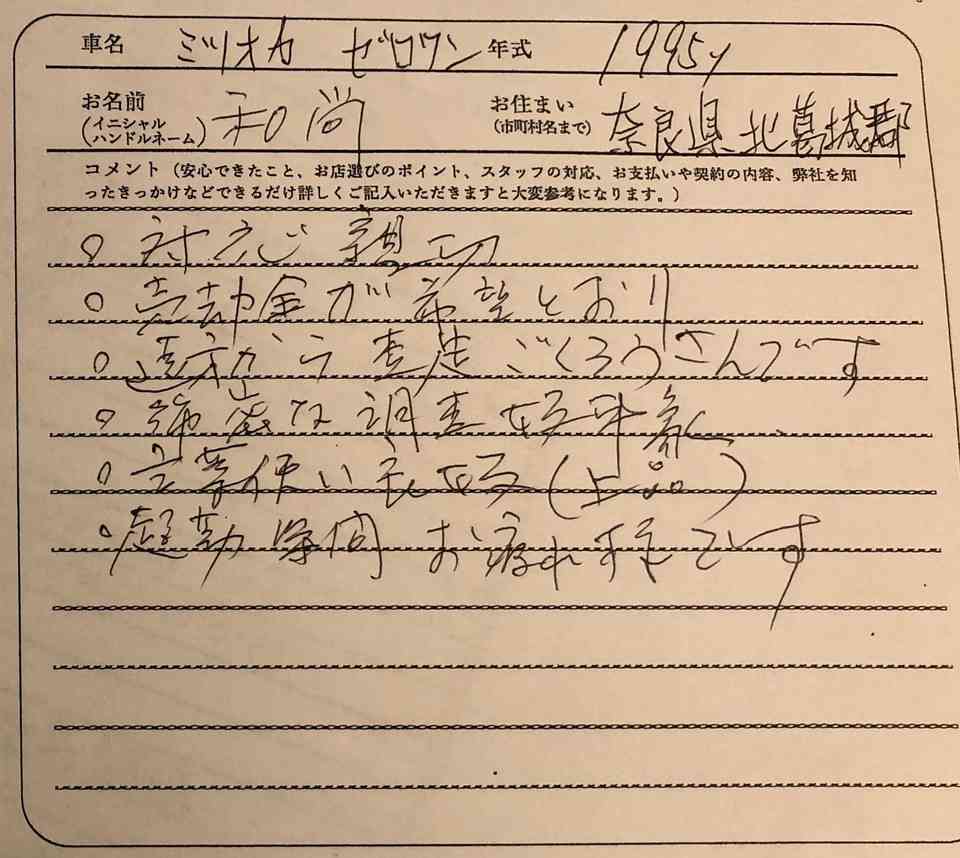 奈良県 和尚様の愛車