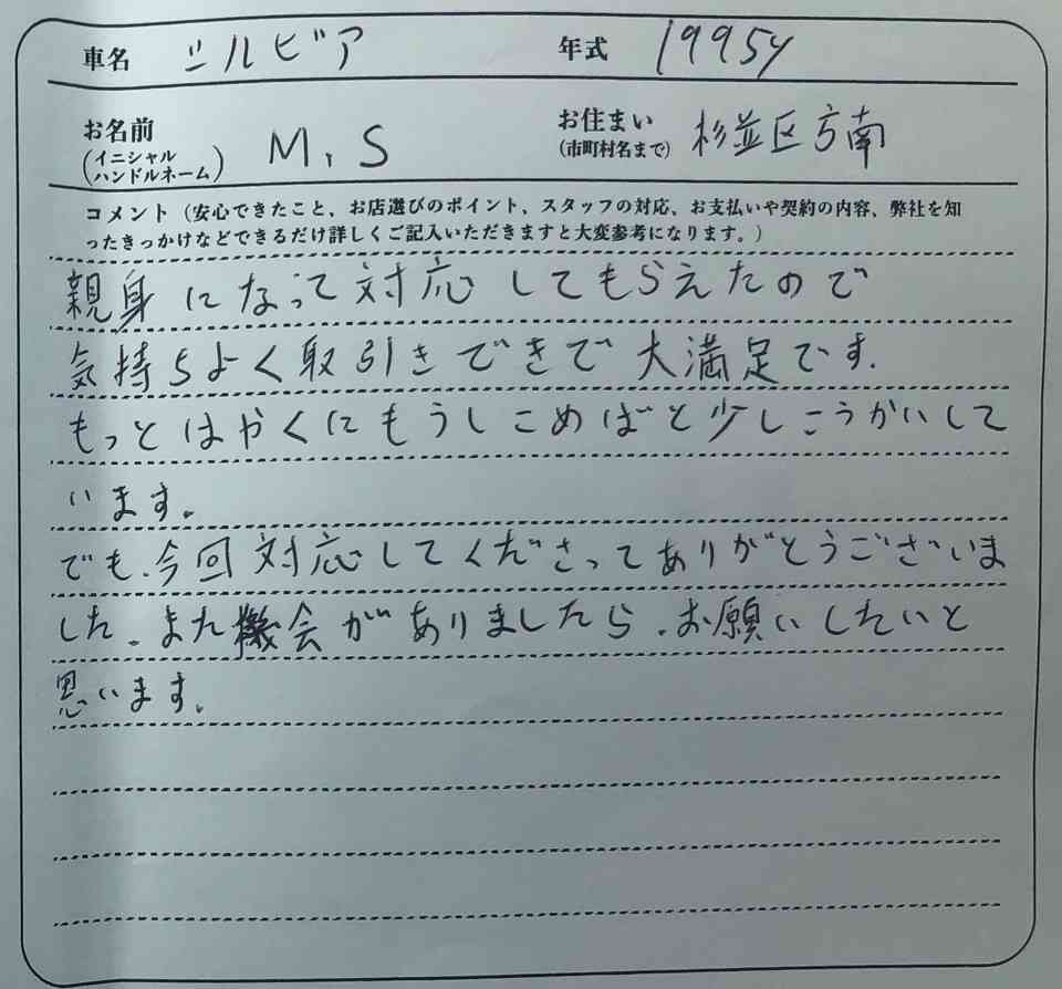 東京都 M.S様の愛車