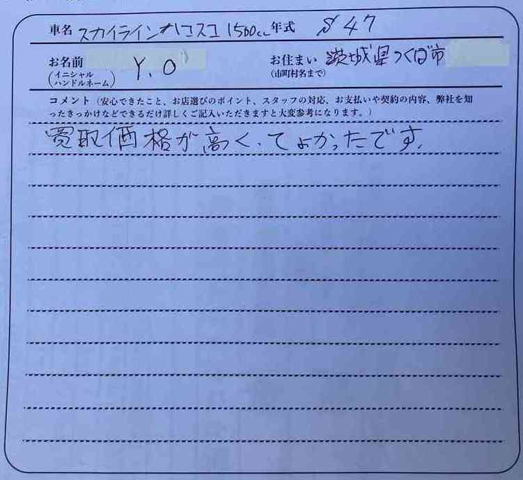 茨城県 Y.O様の愛車