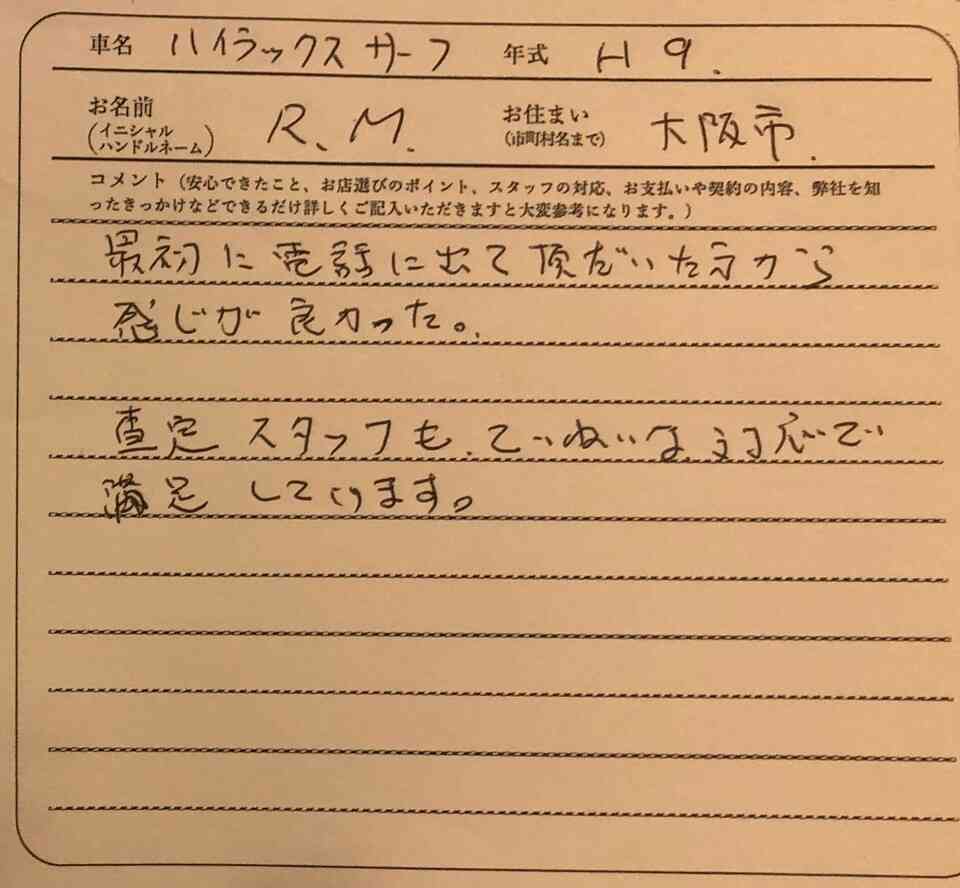 大阪府 R.M様の愛車