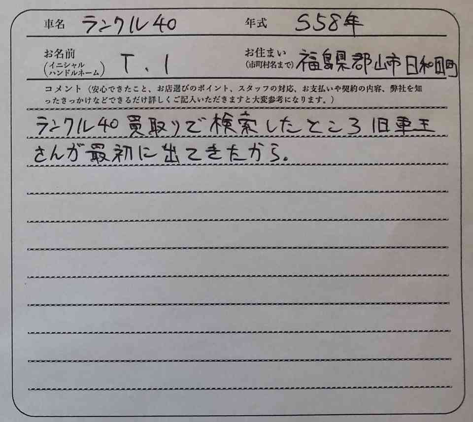 福島県 T.I様の愛車