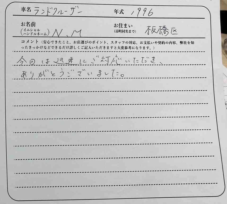 東京都 N.M様の愛車