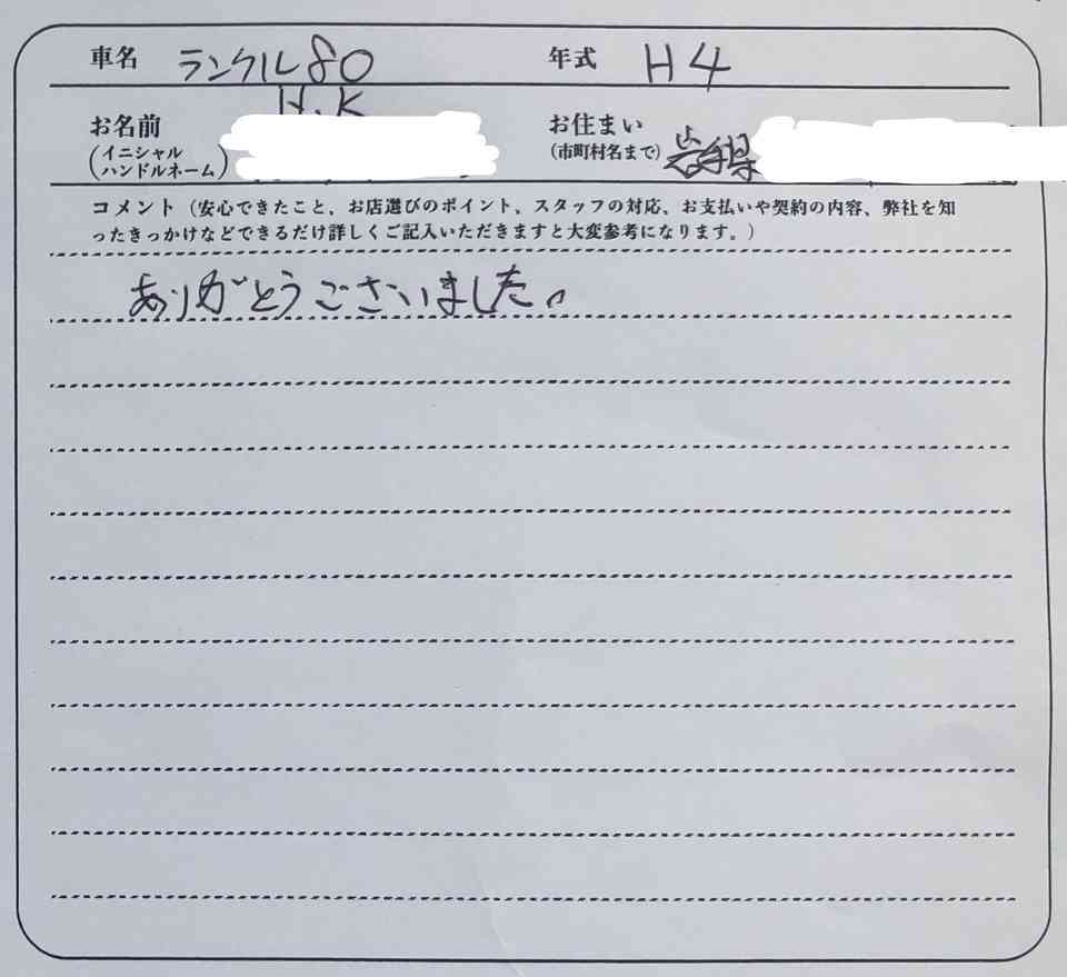 岩手県 H.K様の愛車