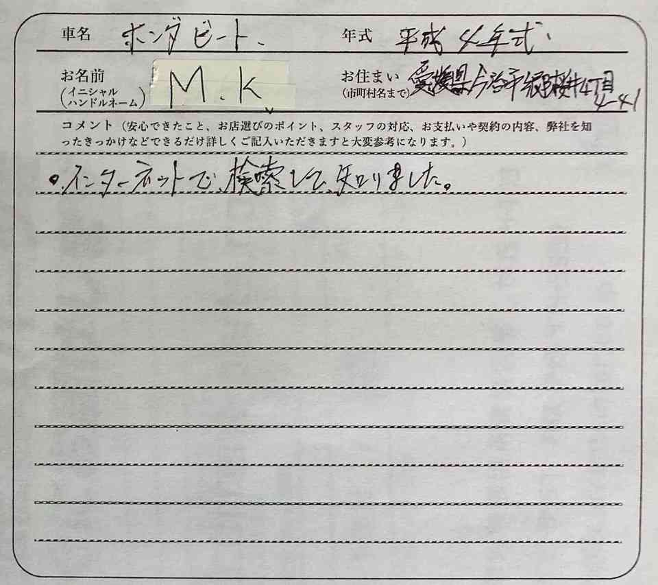 愛媛県 M.K様の愛車