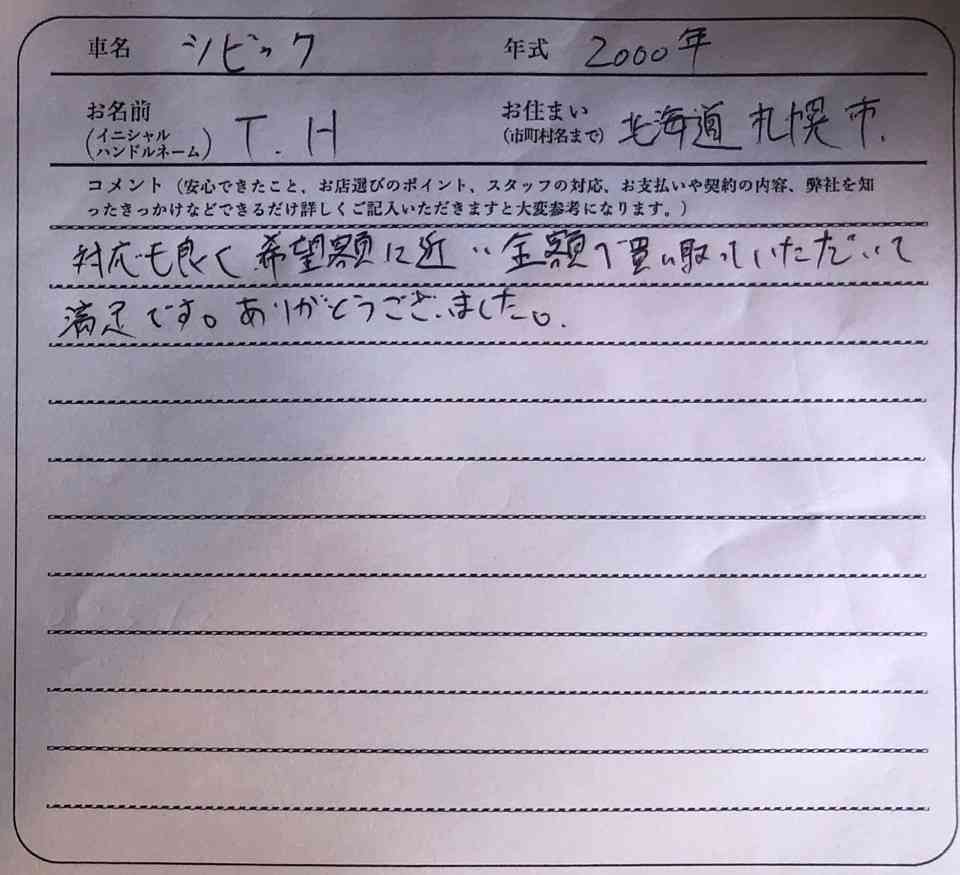 北海道 T.H様の愛車