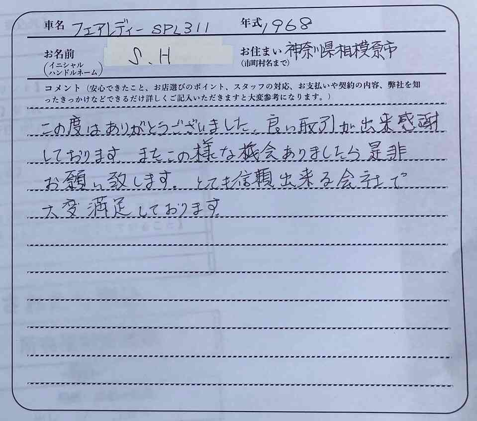 神奈川県 S.H様の愛車