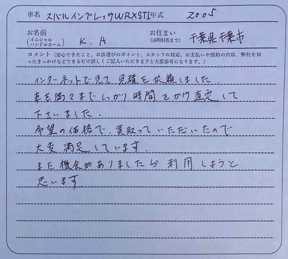 千葉県 K.A様の愛車