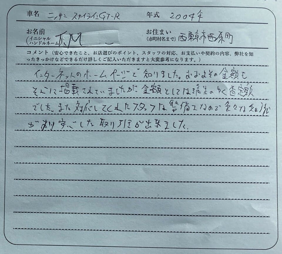 東京都 T.M様の愛車