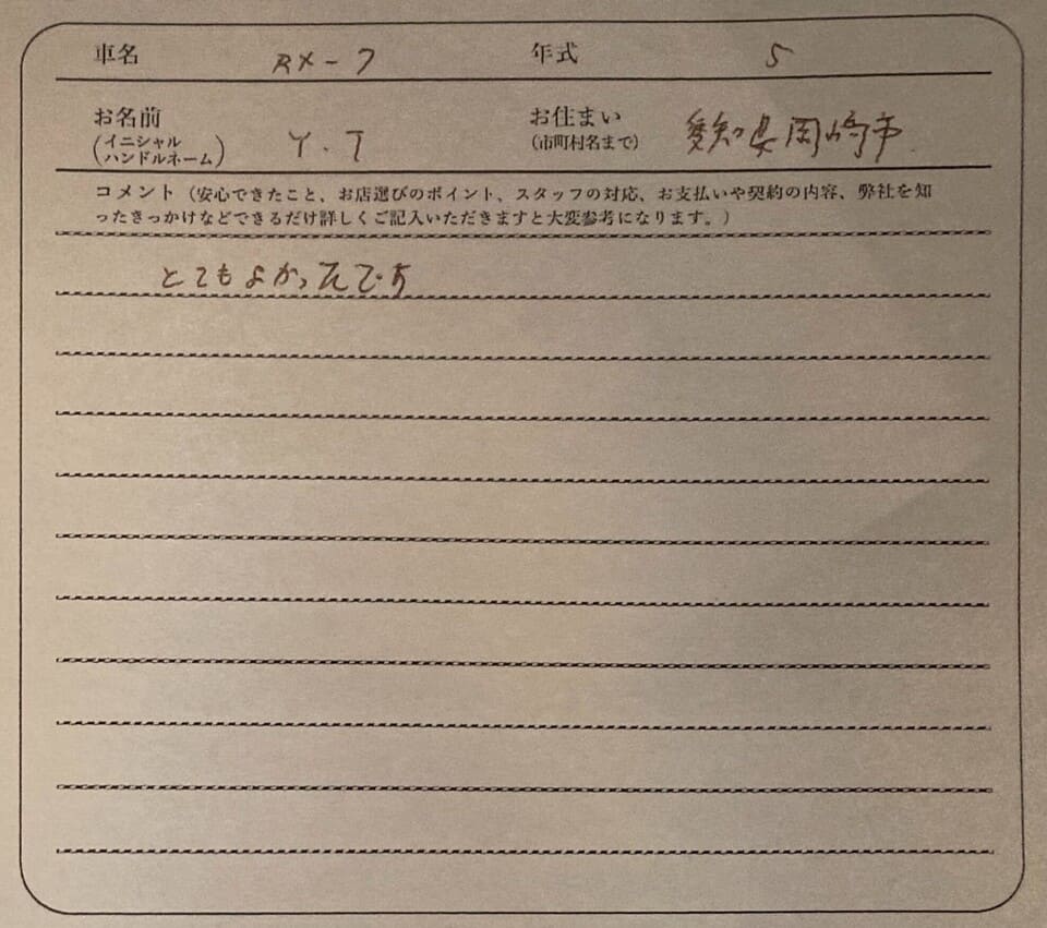 愛知県 Y.T様の愛車