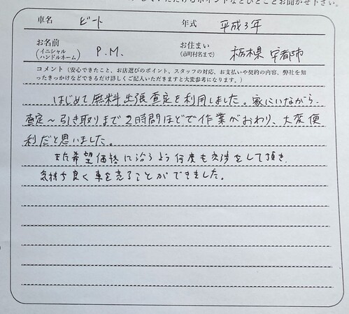 栃木県 P.M様の愛車