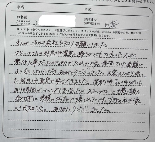 山梨県 M.K様の愛車