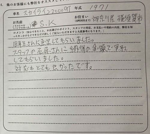 神奈川県 S.K様の愛車