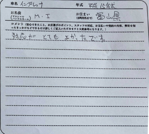 富山県 M.I様の愛車