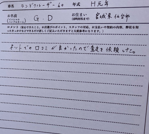 宮城県 G.D様の愛車
