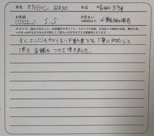 千葉県 I.S様の愛車