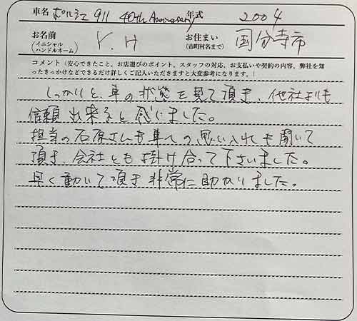 東京都 Y.H様の愛車