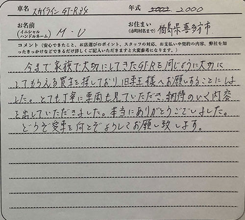 福島県 M.U様の愛車