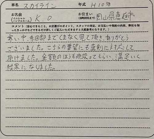 岡山県 K.O様の愛車