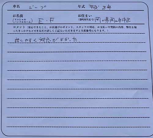 岡山県 E.F様の愛車