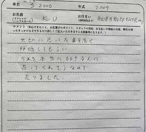 奈良県 K.U様の愛車