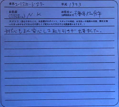 千葉県 N.K様の愛車
