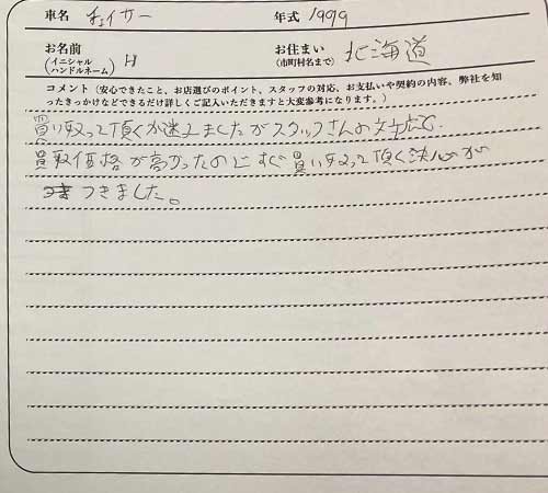北海道 H様の愛車