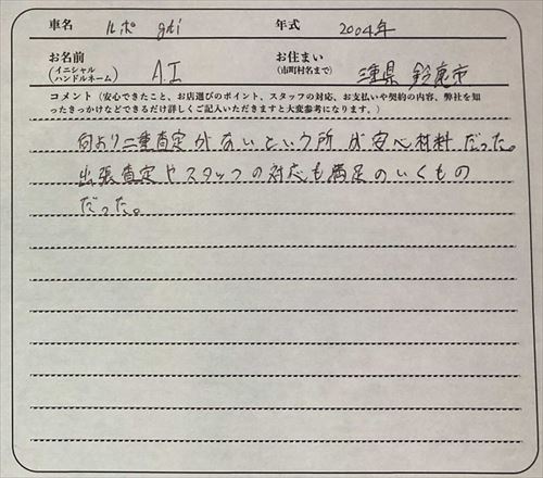 三重県 A.I様の愛車