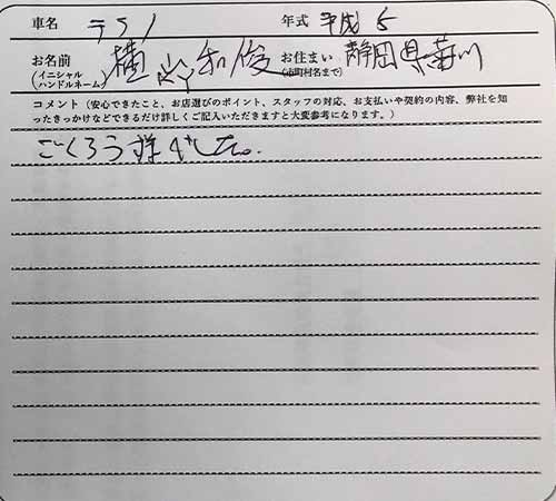 静岡県 K.Y様の愛車